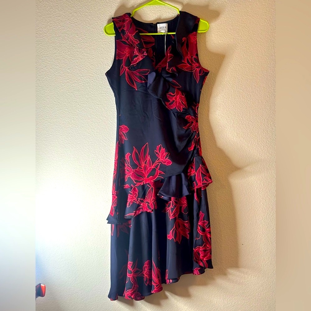 NWT $304 retail Misa Los Angeles Ivana Dress - Navy & Pink